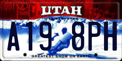 UT license plate A198PH