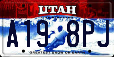 UT license plate A198PJ