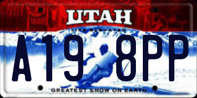 UT license plate A198PP
