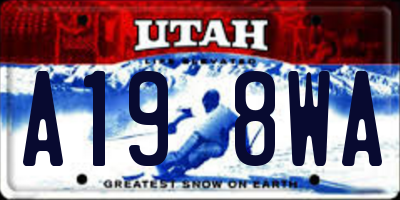 UT license plate A198WA