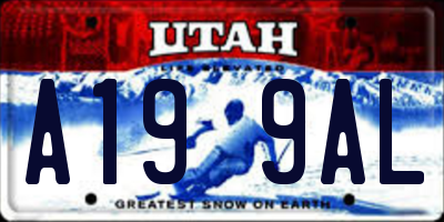 UT license plate A199AL