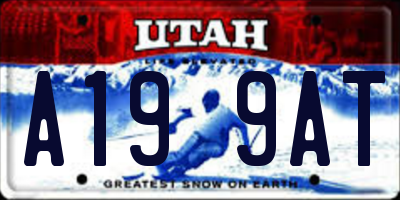 UT license plate A199AT