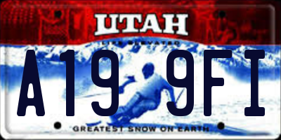 UT license plate A199FI
