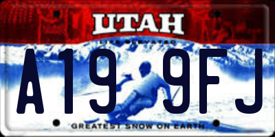 UT license plate A199FJ