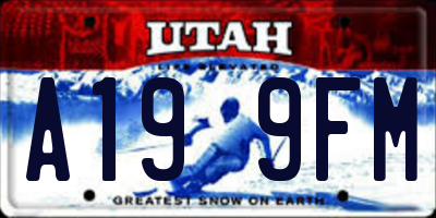 UT license plate A199FM