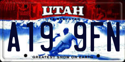 UT license plate A199FN