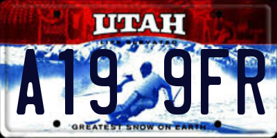UT license plate A199FR