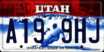 UT license plate A199HJ