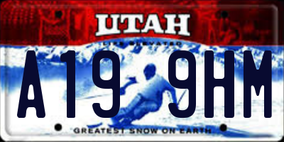 UT license plate A199HM