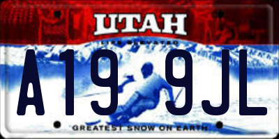 UT license plate A199JL