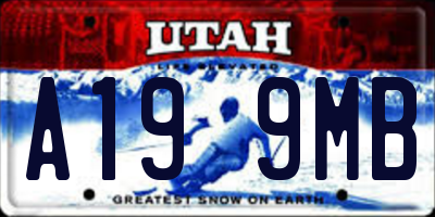 UT license plate A199MB