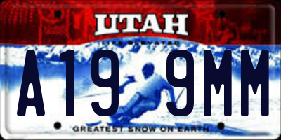 UT license plate A199MM