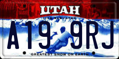 UT license plate A199RJ