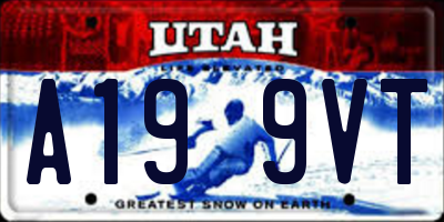 UT license plate A199VT