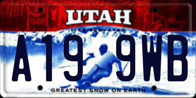 UT license plate A199WB