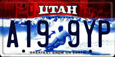 UT license plate A199YP