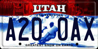 UT license plate A200AX
