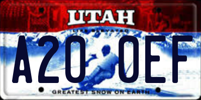 UT license plate A200EF