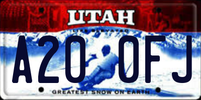 UT license plate A200FJ