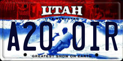 UT license plate A200IR