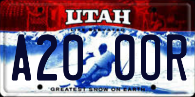 UT license plate A200OR