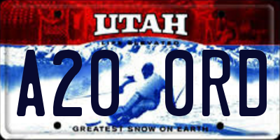 UT license plate A200RD