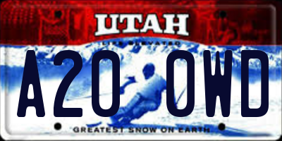 UT license plate A200WD