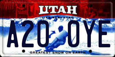 UT license plate A200YE