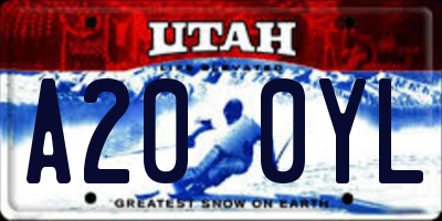 UT license plate A200YL