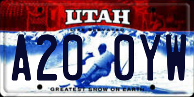 UT license plate A200YW