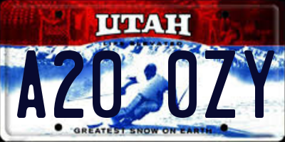 UT license plate A200ZY