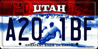 UT license plate A201BF