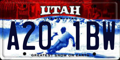 UT license plate A201BW