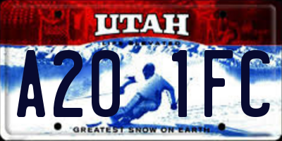 UT license plate A201FC