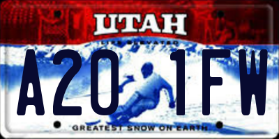 UT license plate A201FW
