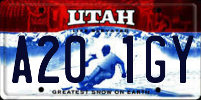 UT license plate A201GY