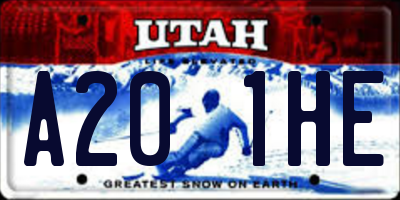 UT license plate A201HE