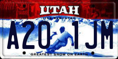 UT license plate A201JM