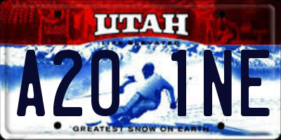 UT license plate A201NE