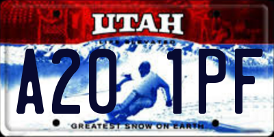 UT license plate A201PF