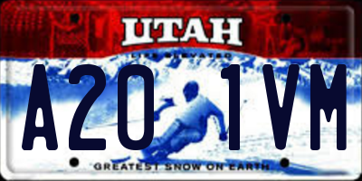 UT license plate A201VM