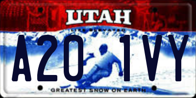 UT license plate A201VY