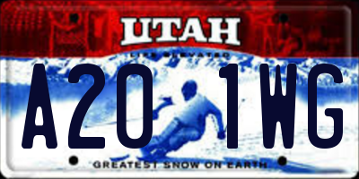 UT license plate A201WG