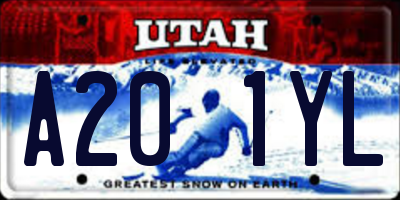 UT license plate A201YL