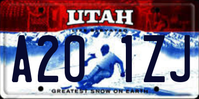 UT license plate A201ZJ