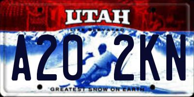 UT license plate A202KN