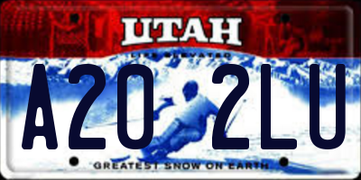 UT license plate A202LU