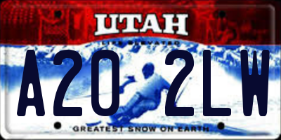 UT license plate A202LW