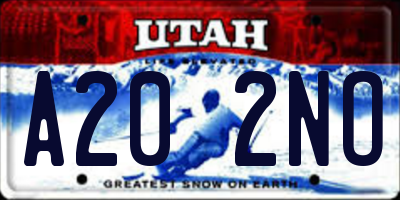 UT license plate A202NO