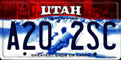 UT license plate A202SC